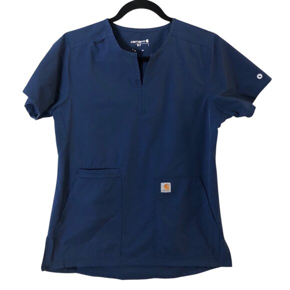 Carhartt Force Essentials Notch Neck Tunic Scrub Top - C12213 NAVY - Picture 2 of 8